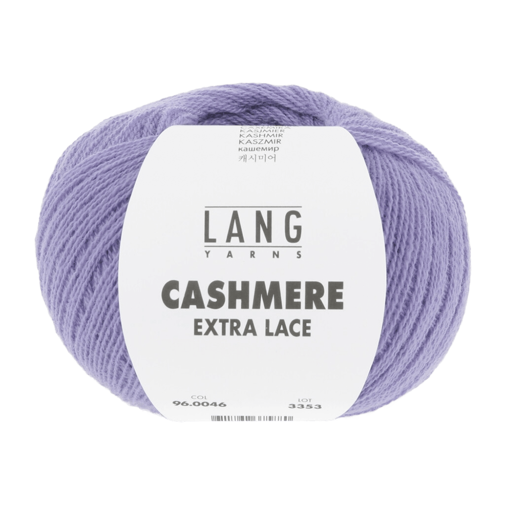 Lang Yarns Knitting Pattern ca 12 x 130 cm - 2 balls / lavender 96.0046 ESTHER Triangular shawl Pattern Bundle in Cashmere Extra Lace by LANGYARNS | Punto 94-004