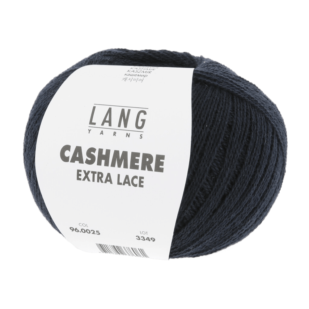 Lang Yarns Knitting Pattern ca 12 x 130 cm - 2 balls / navy 96.0025 ESTHER Triangular shawl Pattern Bundle in Cashmere Extra Lace by LANGYARNS | Punto 94-004