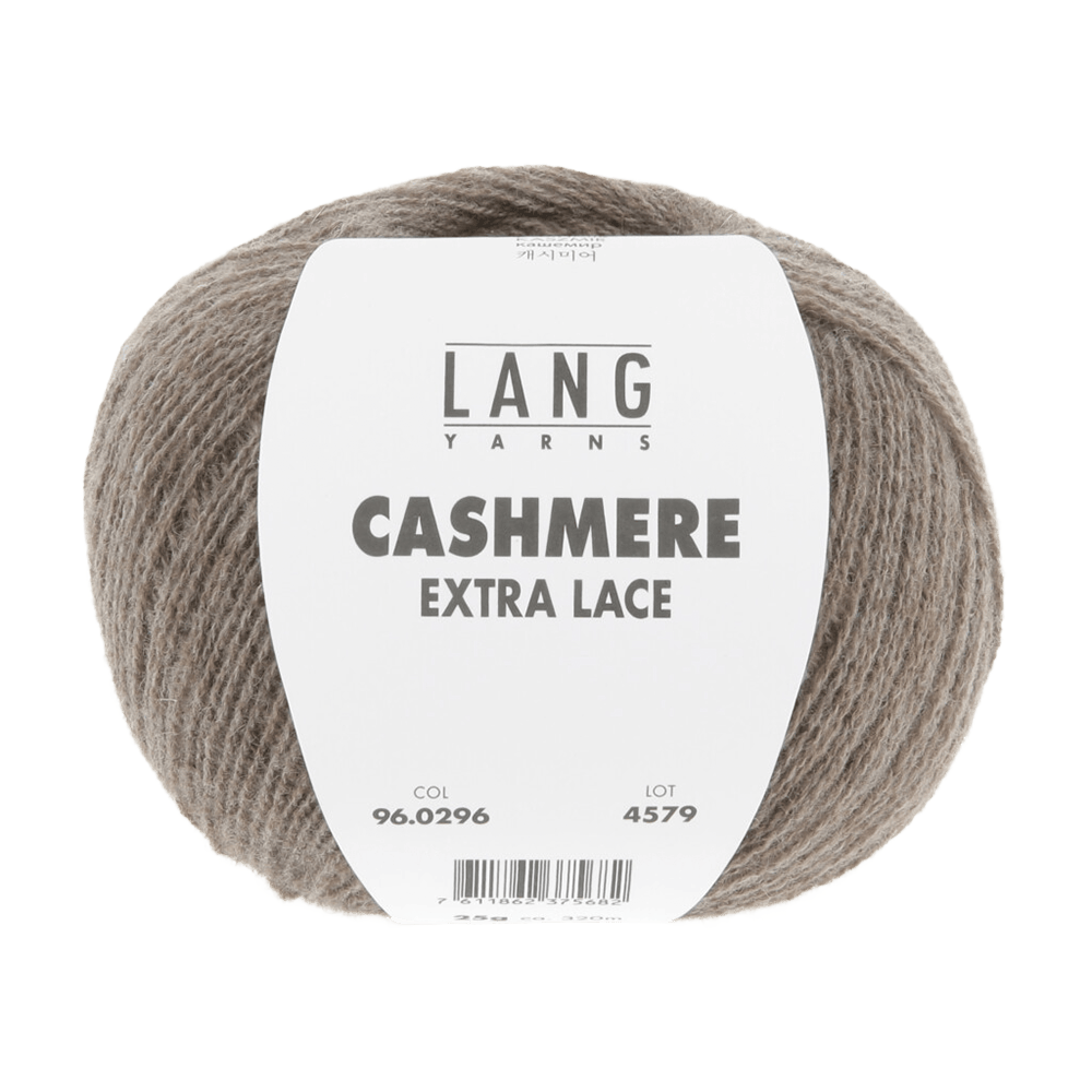 Lang Yarns Knitting Pattern ca 12 x 130 cm - 2 balls / stone mélange 96.0296 ESTHER Triangular shawl Pattern Bundle in Cashmere Extra Lace by LANGYARNS | Punto 94-004