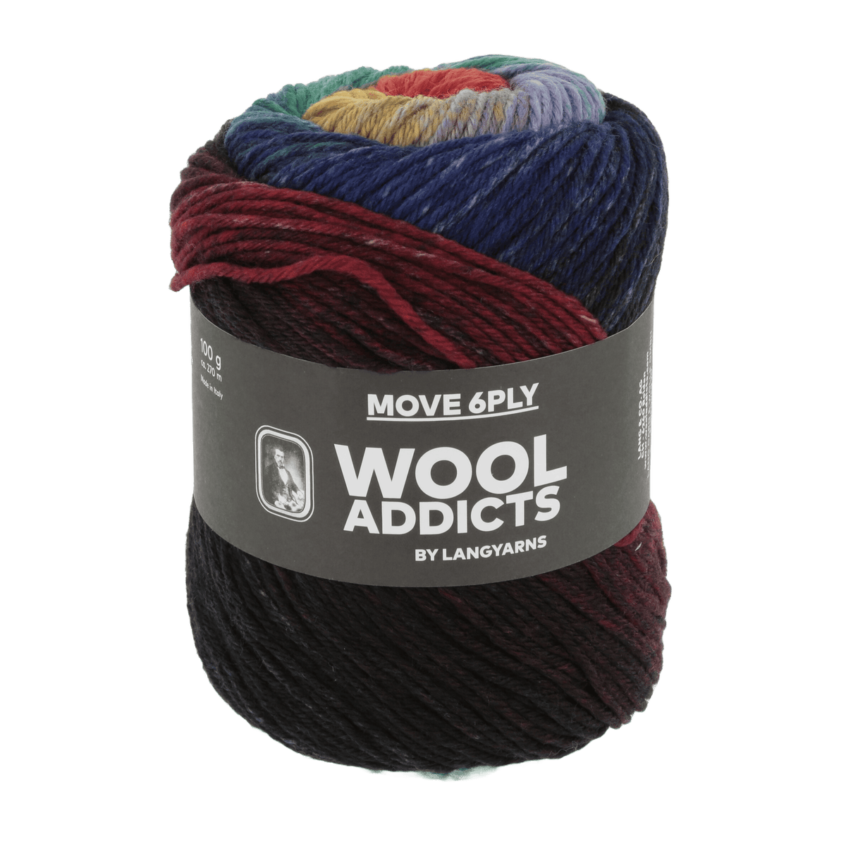 Lang Yarns Knitting Pattern ca 180 x 36 cm - 2 balls / RAINBOW 1146.0004 YOUR MOVE Triangular shawl Pattern Bundle in Move 6ply by LANGYARNS | Punto 79-013