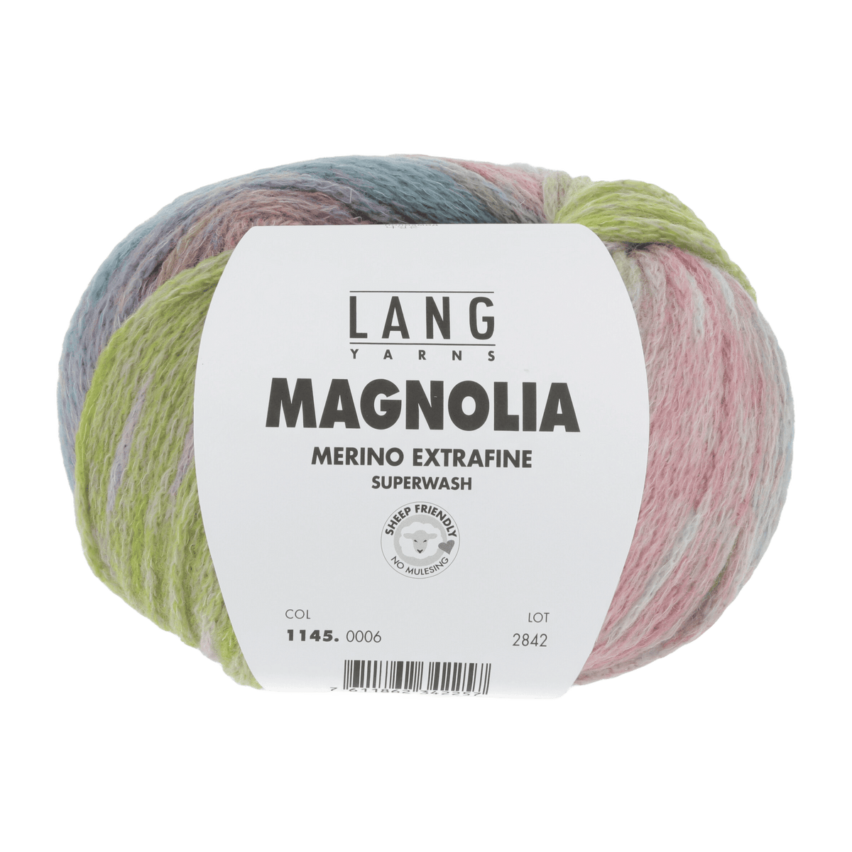 Lang Yarns Knitting Pattern ca 18x24 cm - 1 balls / HELLGRÜN/BLAU/ORANGE 1145.0006 ZOE Wristwarmers Pattern Bundle in Magnolia by LANGYARNS | Punto 088