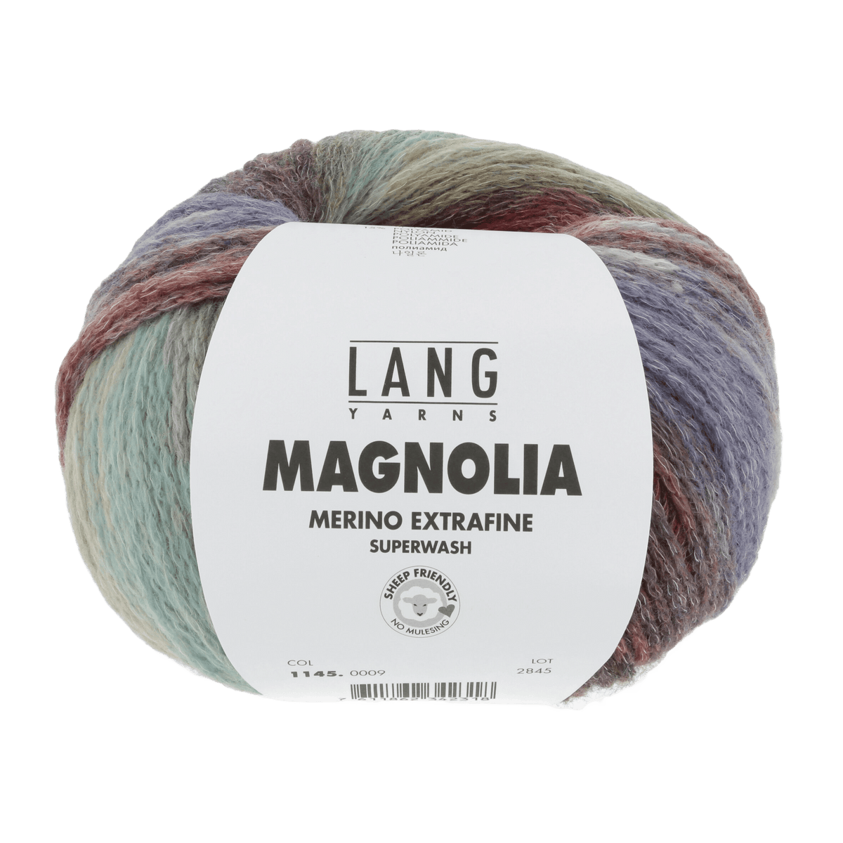 Lang Yarns Knitting Pattern ca 20 x 22 cm - 1 balls / eggplant/mustard yellow/red 1145.0009 INGA Wrist warmers Pattern Bundle in Magnolia by LANGYARNS | Punto 74-005