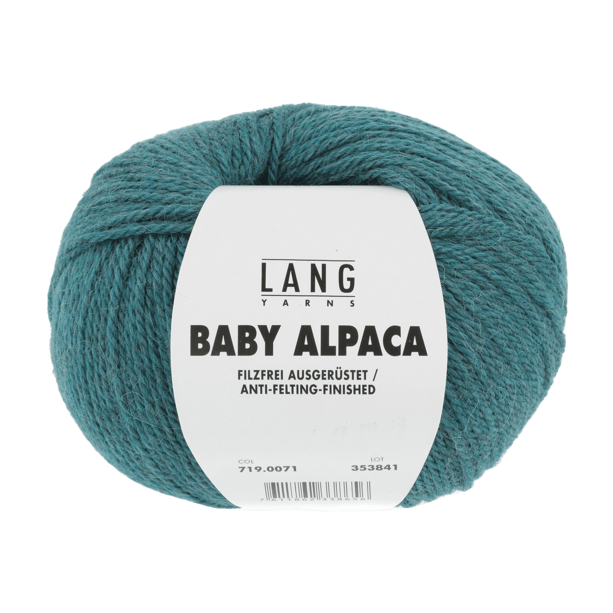 Lang Yarns Knitting Pattern ca 23 x 160 cm - 5 balls / turquoise mélange 719.0071 VIRGINIA Scarf Pattern Bundle in Baby Alpaca by LANGYARNS | Punto 76-005