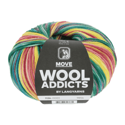 Lang Yarns Knitting Pattern ca 26 x 20 cm - 1 balls / YELLOW/RED/BLUE/DARKGREEN 1126.0001 SIDEWARD SPIN Wristwarmers Pattern Bundle in Move by LANGYARNS | Punto 79-014