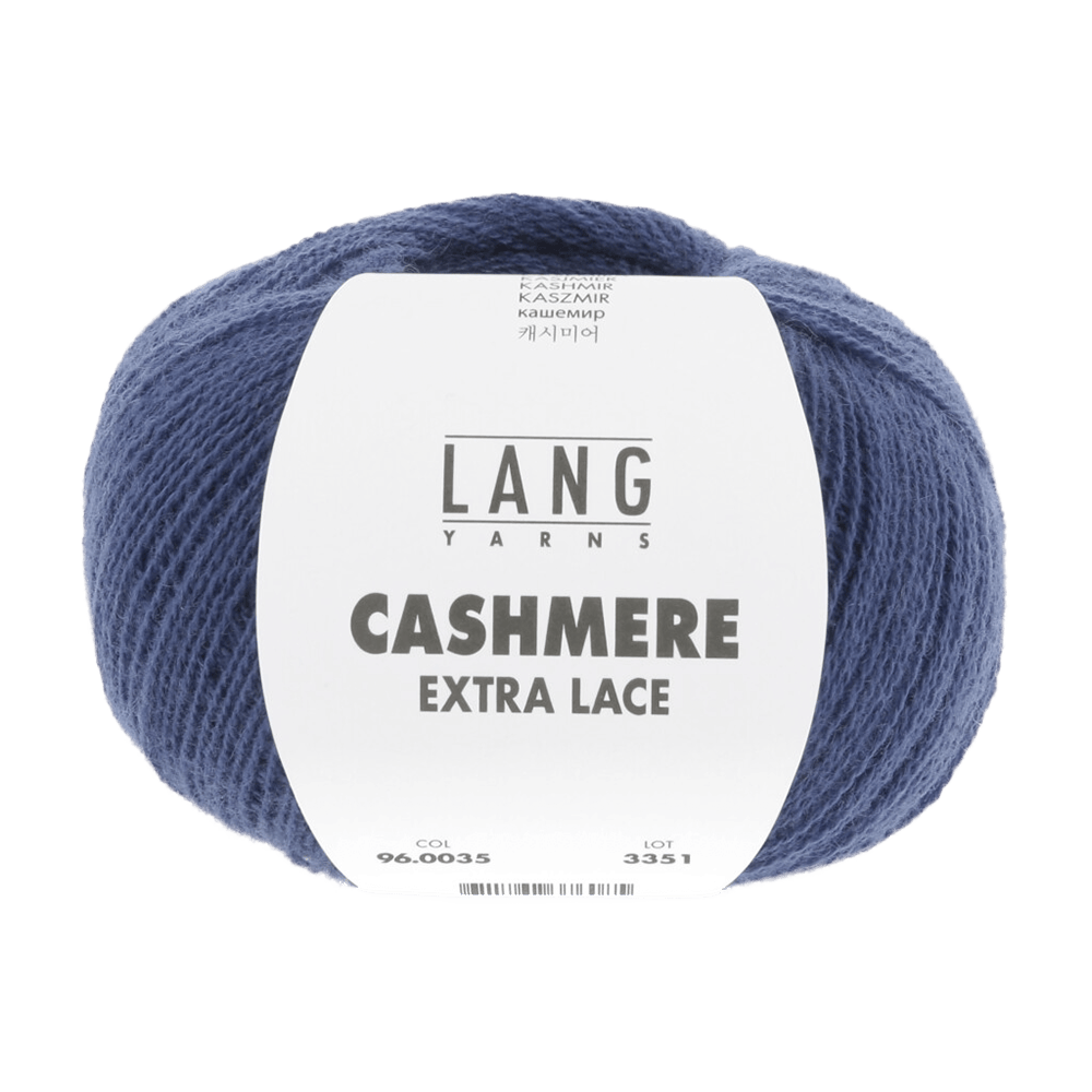 Lang Yarns Knitting Pattern ca 28 x 114 cm - 1 balls / blue marine 96.0035 ESTELLE Triangular shawl Pattern Bundle in Cashmere Extra Lace by LANGYARNS | Punto 94-006