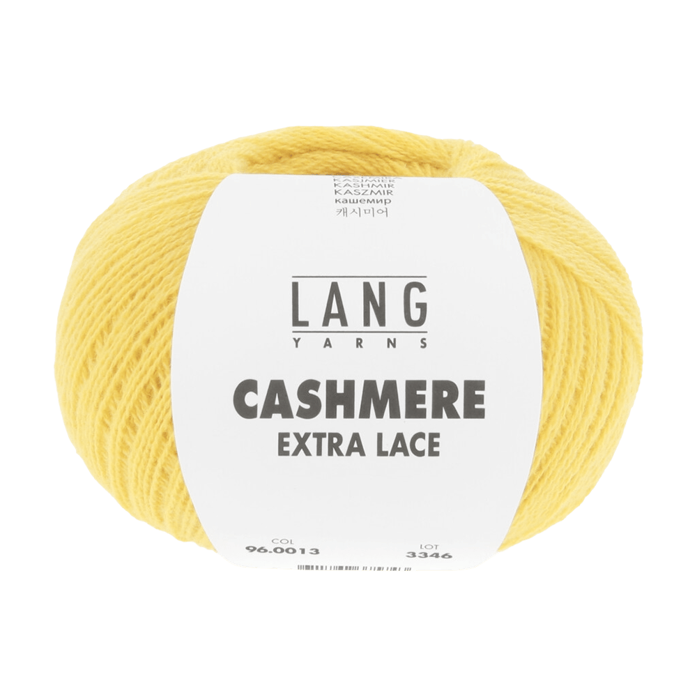 Lang Yarns Knitting Pattern ca 28 x 114 cm - 1 balls / yellow 96.0013 ESTELLE Triangular shawl Pattern Bundle in Cashmere Extra Lace by LANGYARNS | Punto 94-006