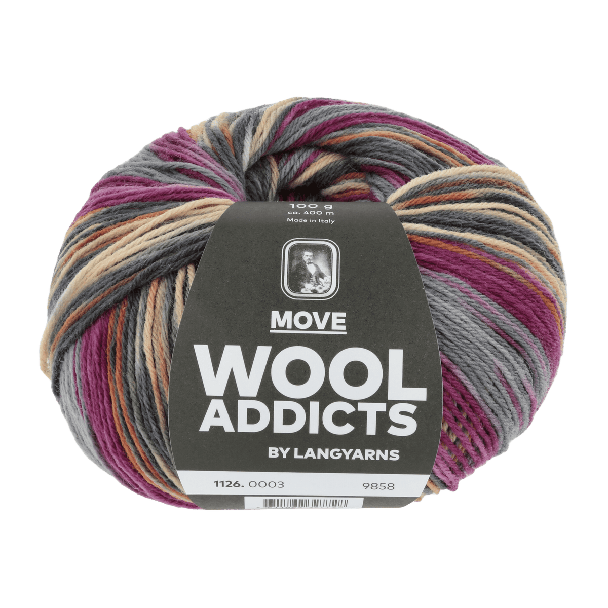 Lang Yarns Knitting Pattern ca 30 x 185 cm - 3 balls / GREY/PURPLE/ORANGE 1126.0003 RUNAWAY Shawl Pattern Bundle in Move by LANGYARNS | Punto 79-009