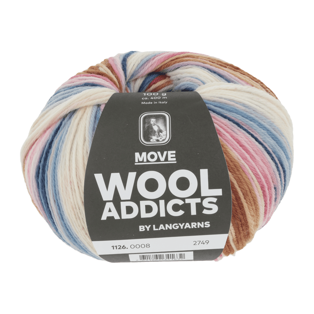 Lang Yarns Knitting Pattern ca 30 x 185 cm - 3 balls / OFFWHITE/PINK/BLUE 1126.0008 RUNAWAY Shawl Pattern Bundle in Move by LANGYARNS | Punto 79-009