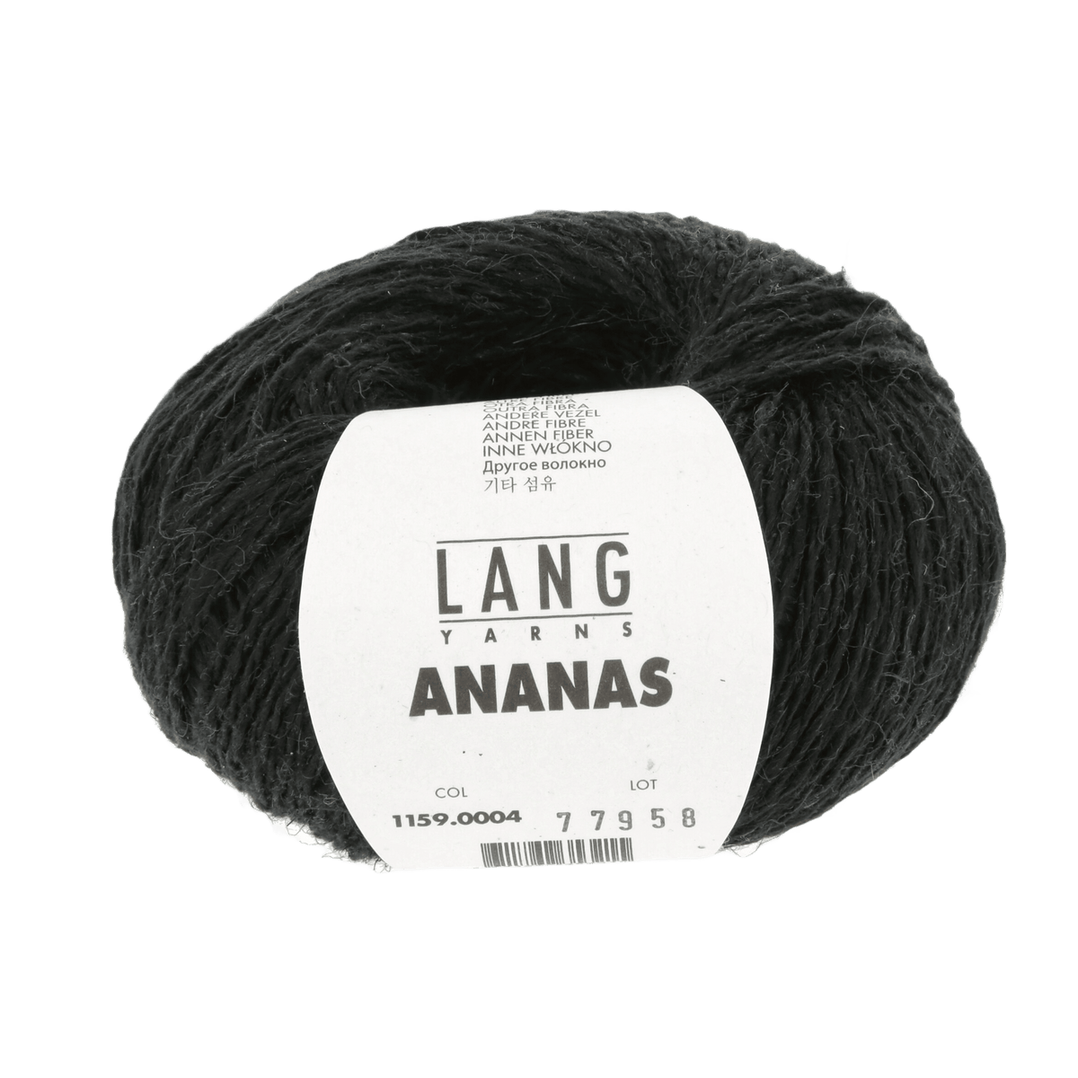 Lang Yarns Knitting Pattern ca 31 x 180 cm - 4 balls / black 1159.0004 KENZIE Scarf Pattern Bundle in Ananas by LANGYARNS | Fatto a Mano 284-031