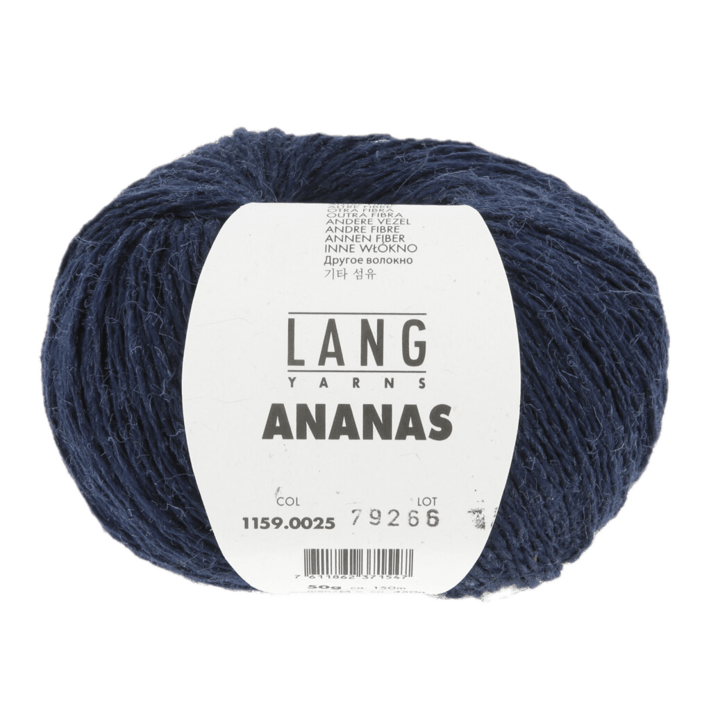 Lang Yarns Knitting Pattern ca 31 x 180 cm - 4 balls / navy 1159.0025 KENZIE Scarf Pattern Bundle in Ananas by LANGYARNS | Fatto a Mano 284-031