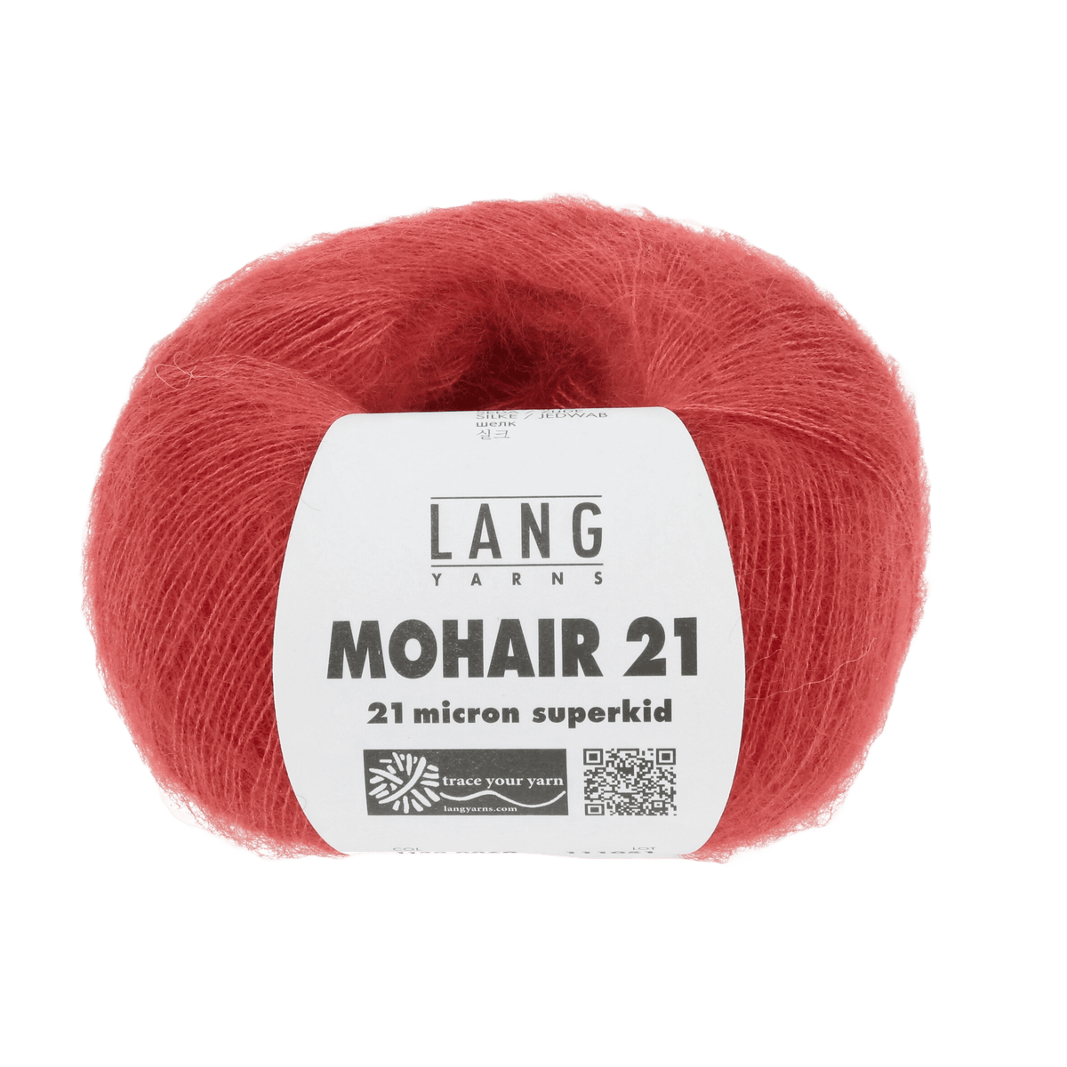 Lang Yarns Knitting Pattern ca 34 x 190 cm - 8 balls / red 1120.0060 CAROLINE Scarf Pattern Bundle in Mohair 21 by LANGYARNS | Fatto a Mano 286-045