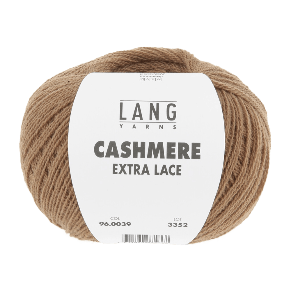 Lang Yarns Knitting Pattern ca 38 x 130 cm - 2 balls / camel 96.0039 EMILY Triangular shawl Pattern Bundle in Cashmere Extra Lace by LANGYARNS | Punto 94-002