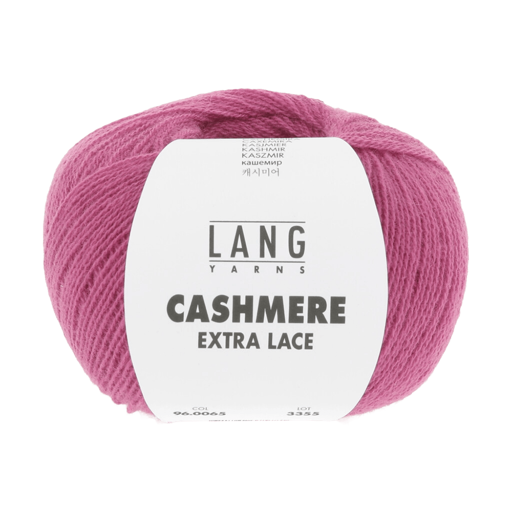 Lang Yarns Knitting Pattern ca 38 x 130 cm - 2 balls / pink 96.0065 EMILY Triangular shawl Pattern Bundle in Cashmere Extra Lace by LANGYARNS | Punto 94-002