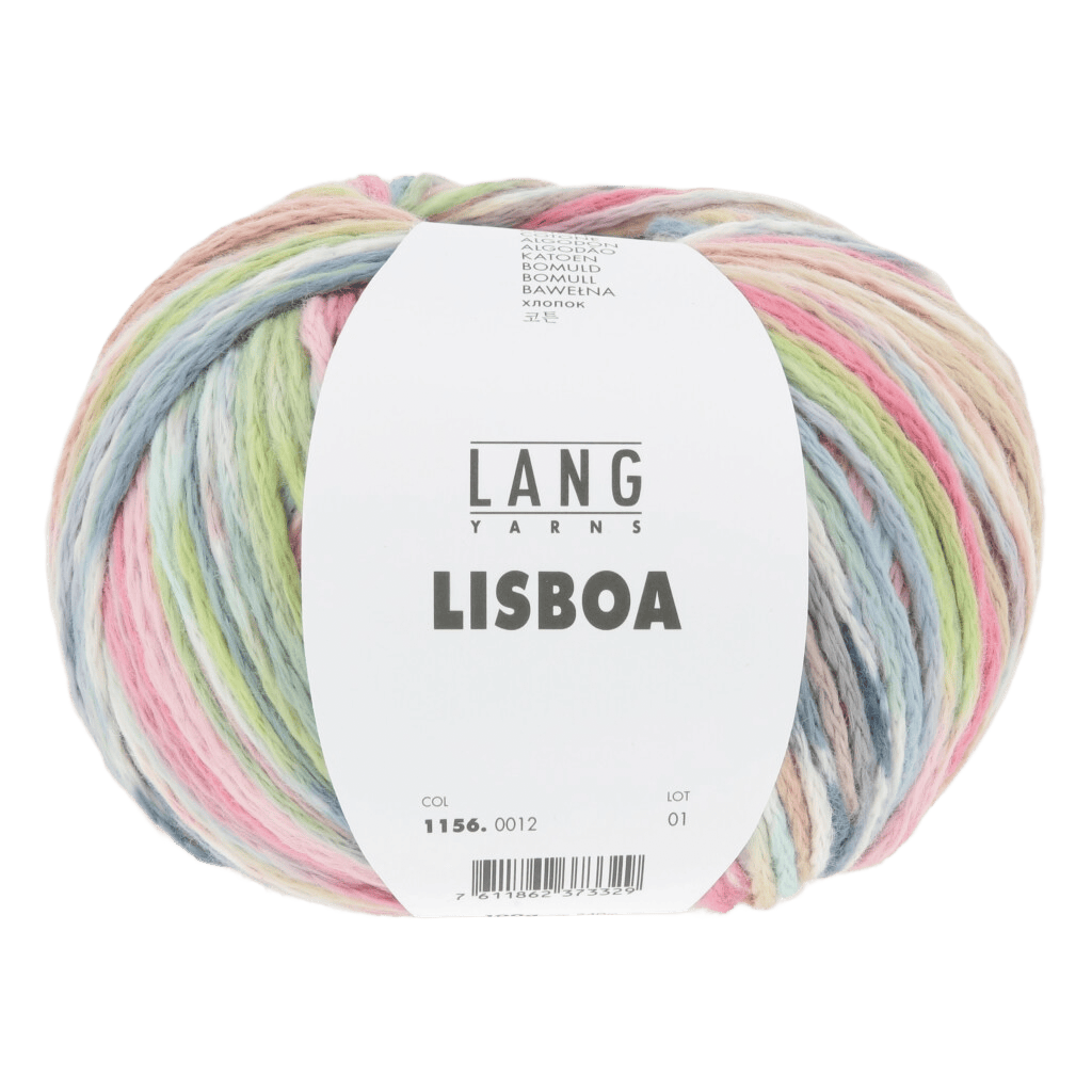 Lang Yarns Knitting Pattern ca 46 x 252 cm - 4 balls / pink/rose/marine/light green 1156.0012 XANA Scarf Pattern Bundle in Lisboa by LANGYARNS | Punto 82-009