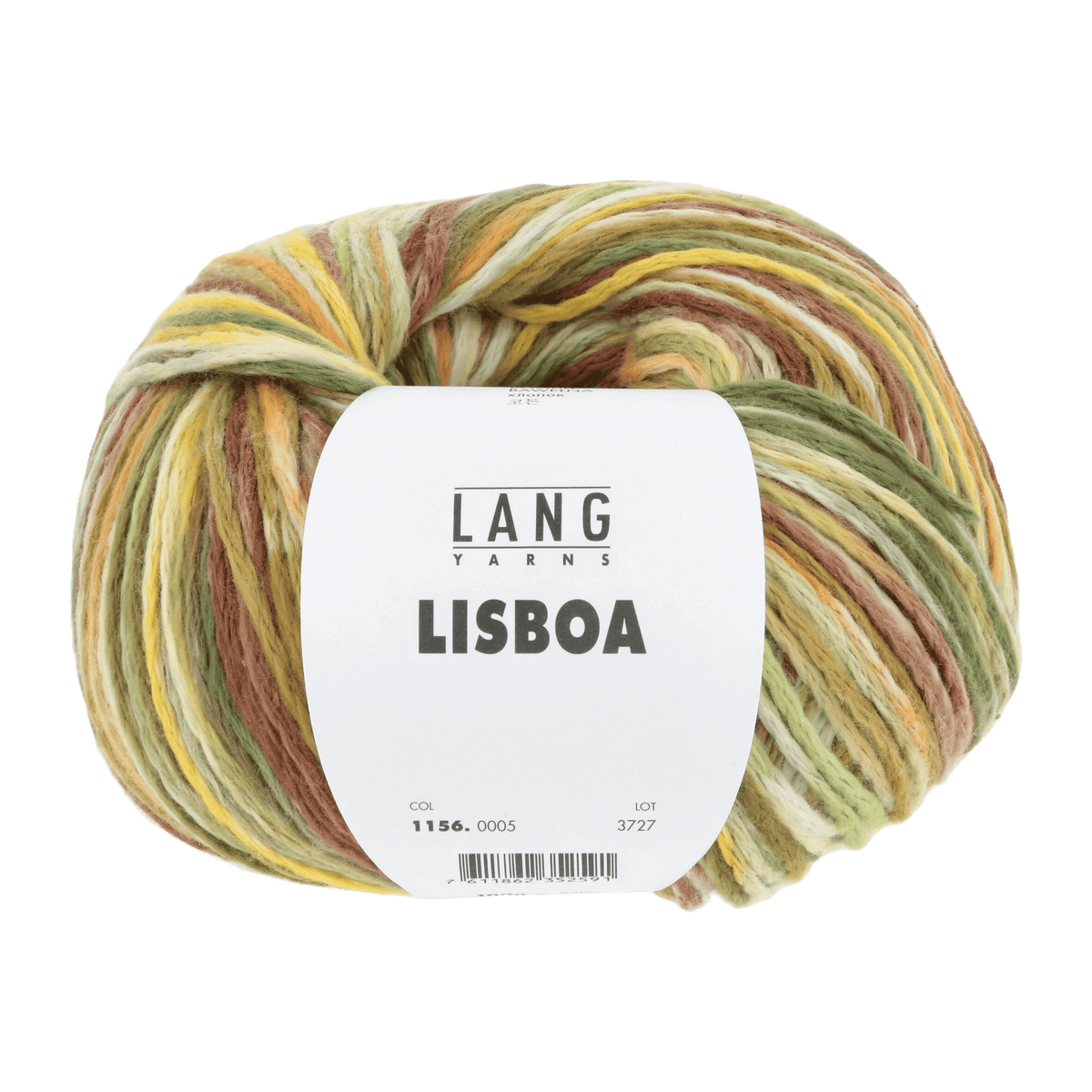 Lang Yarns Knitting Pattern ca 46 x 252 cm - 4 balls / yellow/olive/brown/orange 1156.0005 XANA Scarf Pattern Bundle in Lisboa by LANGYARNS | Punto 82-009