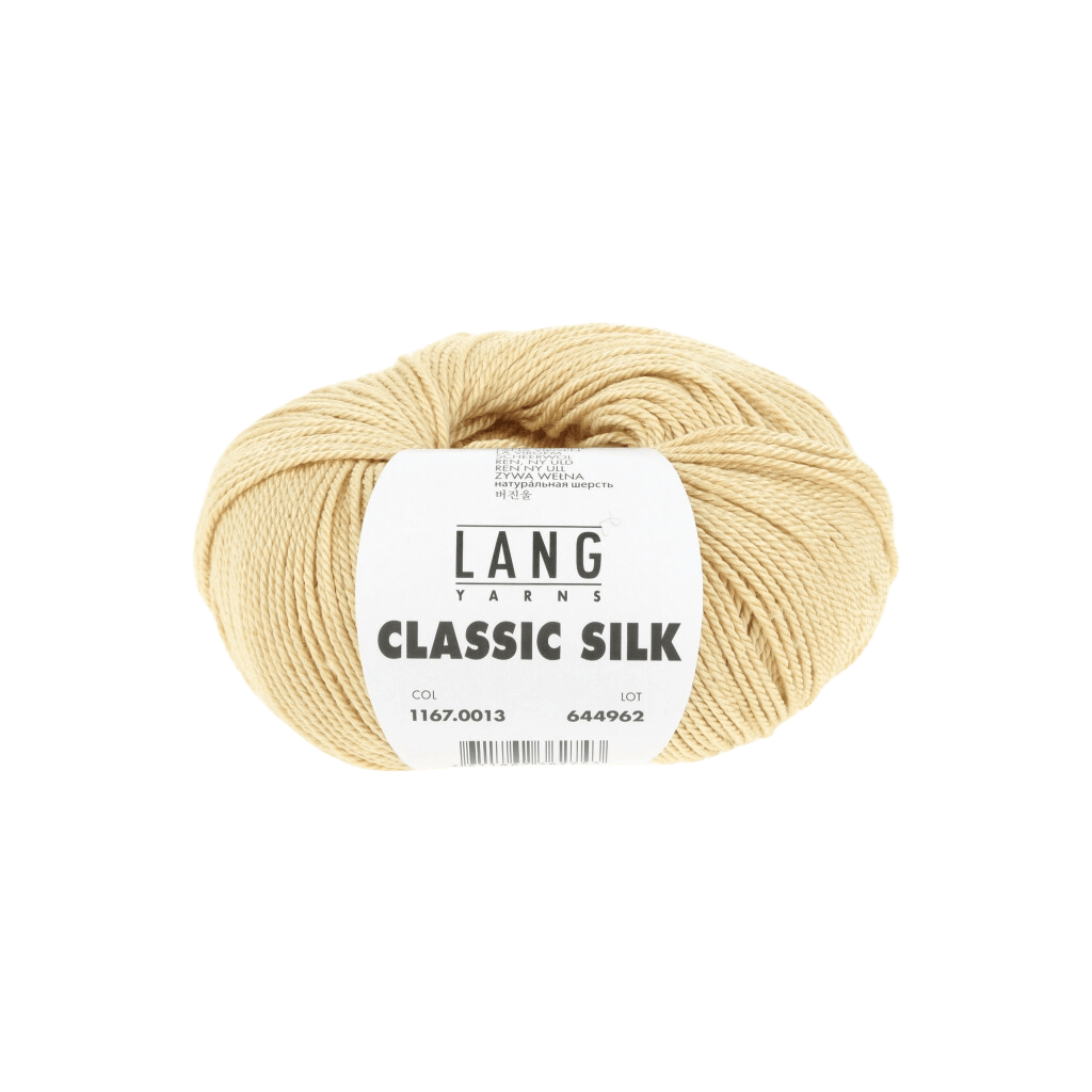 Lang Yarns Knitting Pattern ca 48 x 48 cm - 2 balls / light yellow 1167.0013 NOVA Neck Scarf Pattern Bundle in Classic Silk by LANGYARNS | Fatto a Mano 286-072