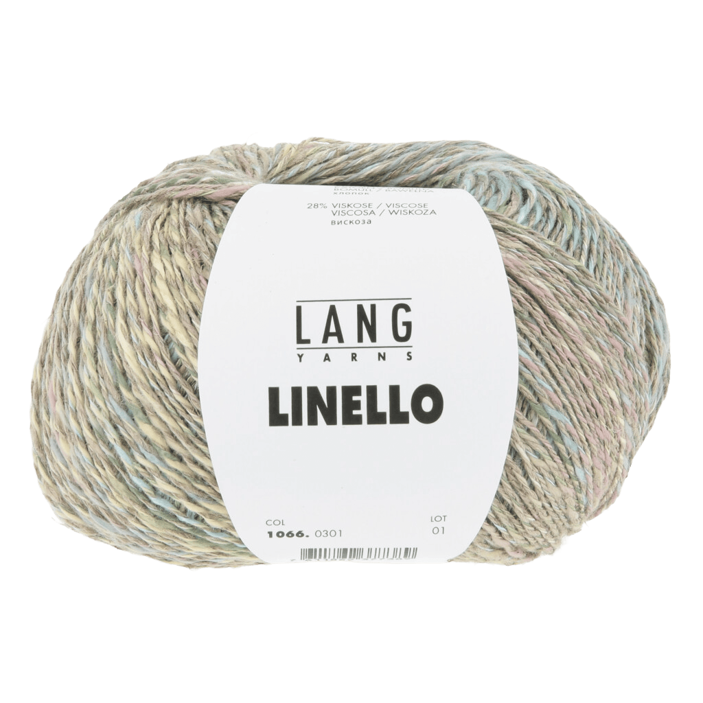 Lang Yarns Knitting Pattern ca 60 x 170 cm - 4 balls / salmon/orange/turquoise 1066.0301 Janina Shawl Pattern Bundle in Linello by LANGYARNS | Fatto a Mano 288-055