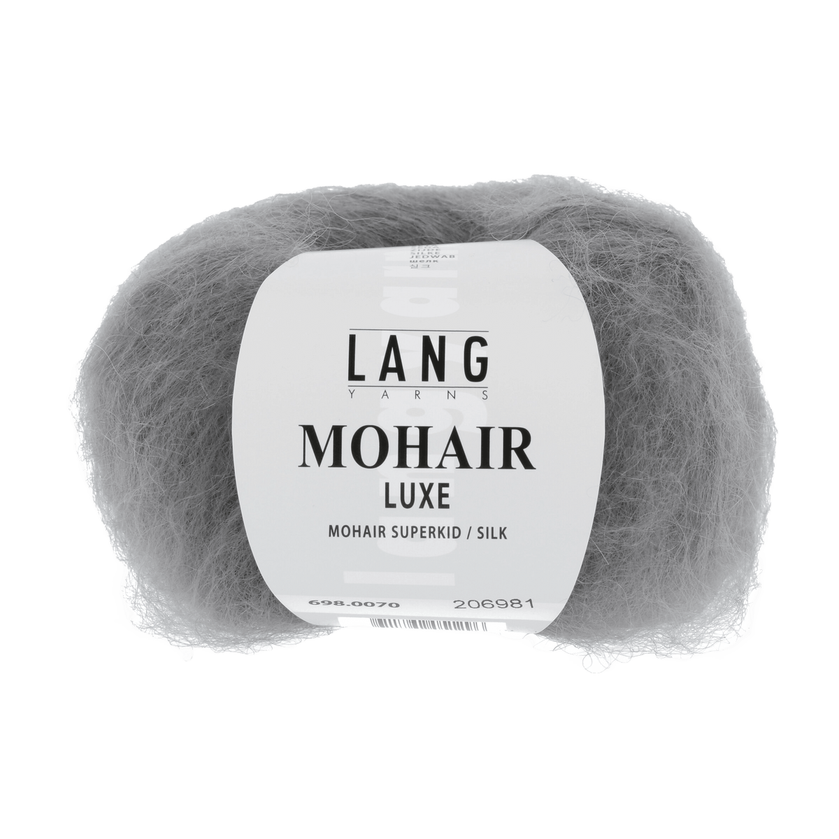Lang Yarns Knitting Pattern ca 65 x 192 cm - 4 balls / anthracite 698.0070 ORLANA Triangular shawl Pattern Bundle in Mohair Luxe by LANGYARNS | Fatto a Mano 286-058