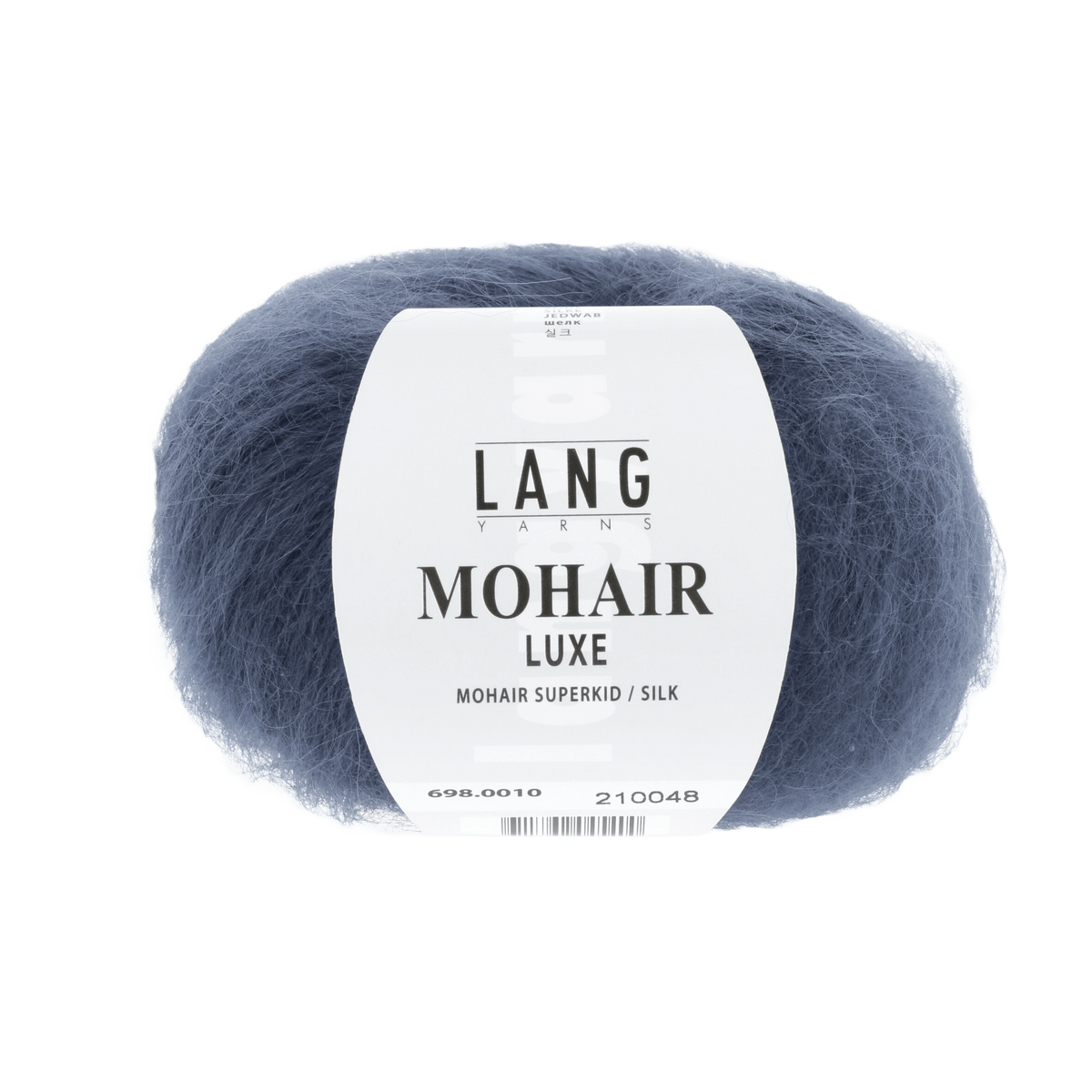 Lang Yarns Knitting Pattern ca 65 x 192 cm - 4 balls / steel blue 698.0010 ORLANA Triangular shawl Pattern Bundle in Mohair Luxe by LANGYARNS | Fatto a Mano 286-058