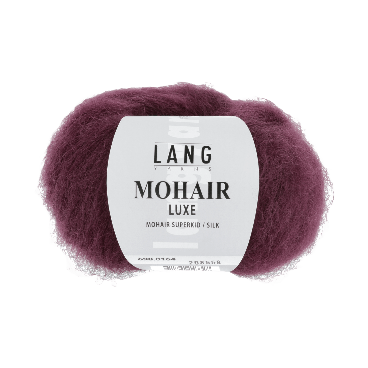 Lang Yarns Knitting Pattern ca 65 x 192 cm - 4 balls / wine 698.0164 ORLANA Triangular shawl Pattern Bundle in Mohair Luxe by LANGYARNS | Fatto a Mano 286-058