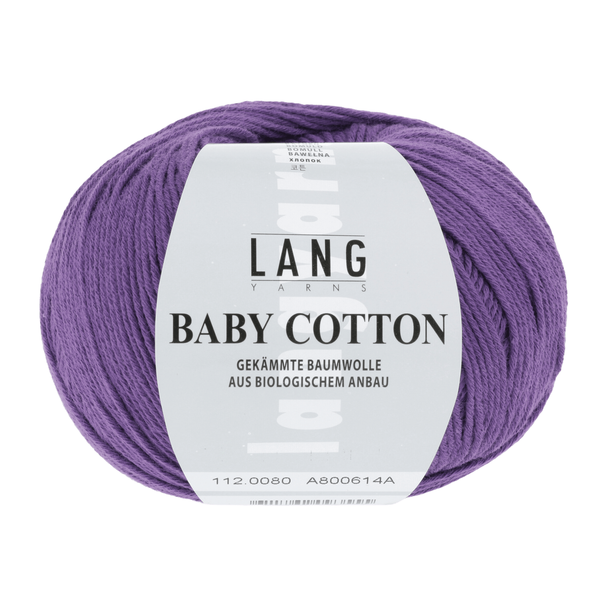 Lang Yarns Knitting Pattern ca 65 x 85 cm - 5 balls / VIOLET 112.0080 Blanket Pattern Bundle in BABY COTTON by LANGYARNS | Punto 36-012