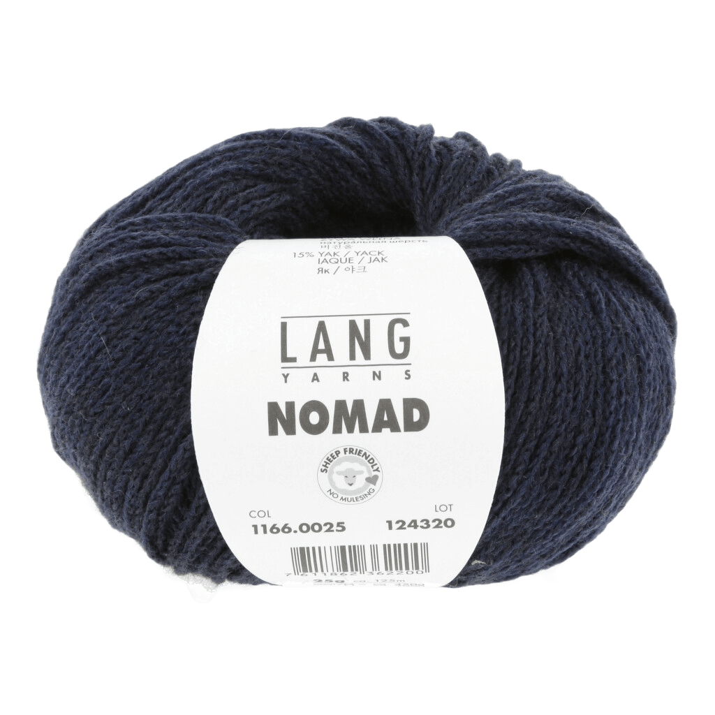 Lang Yarns Knitting Pattern ca 67 x 180 cm - 15 balls / navy 1166.0025 GILLIAN Shawl Pattern Bundle in Nomad by LANGYARNS | Fatto a Mano 286-003
