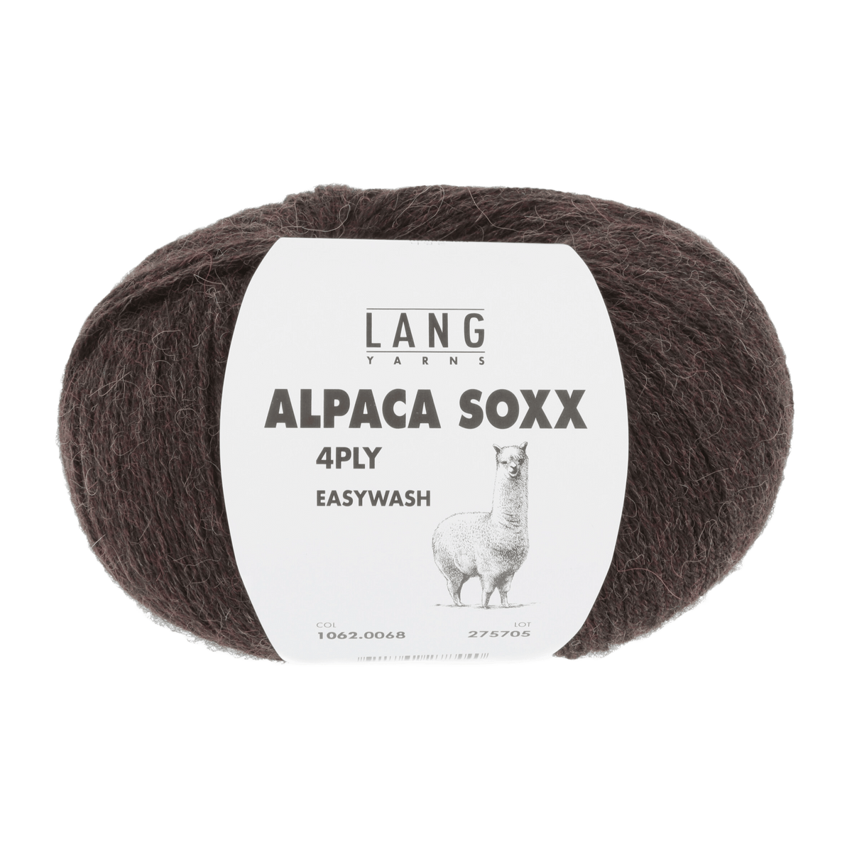 Lang Yarns Knitting Pattern ca 67 x 183 cm - 3 balls / dark brown mélange 1062.0068 CADENCE Triangular shawl Pattern Bundle in Alpaca Soxx 4ply by LANGYARNS | Punto 76-009