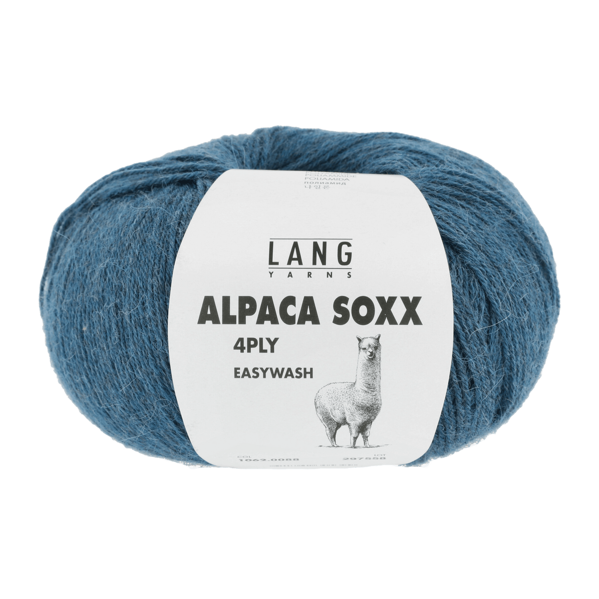 Lang Yarns Knitting Pattern ca 67 x 183 cm - 3 balls / petrol mélange 1062.0088 CADENCE Triangular shawl Pattern Bundle in Alpaca Soxx 4ply by LANGYARNS | Punto 76-009