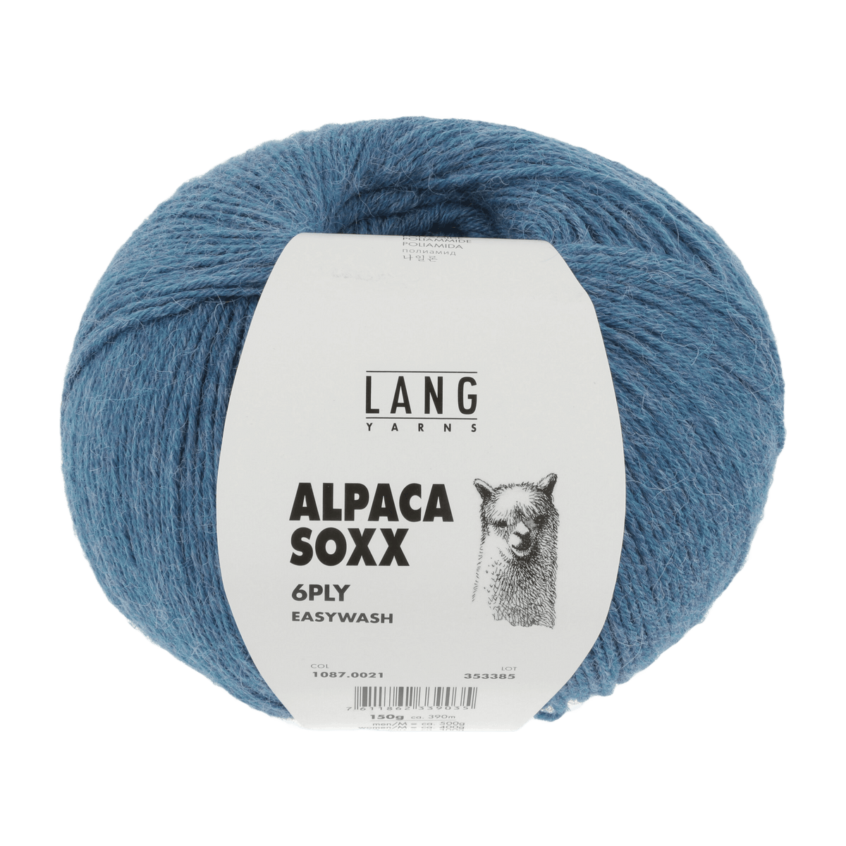 Lang Yarns Knitting Pattern ca 73 x 168 cm - 3 balls / azure mélange 1087.0021 ADELA Triangular shawl Pattern Bundle in Alpaca Soxx 6ply by LANGYARNS | Punto 76-001
