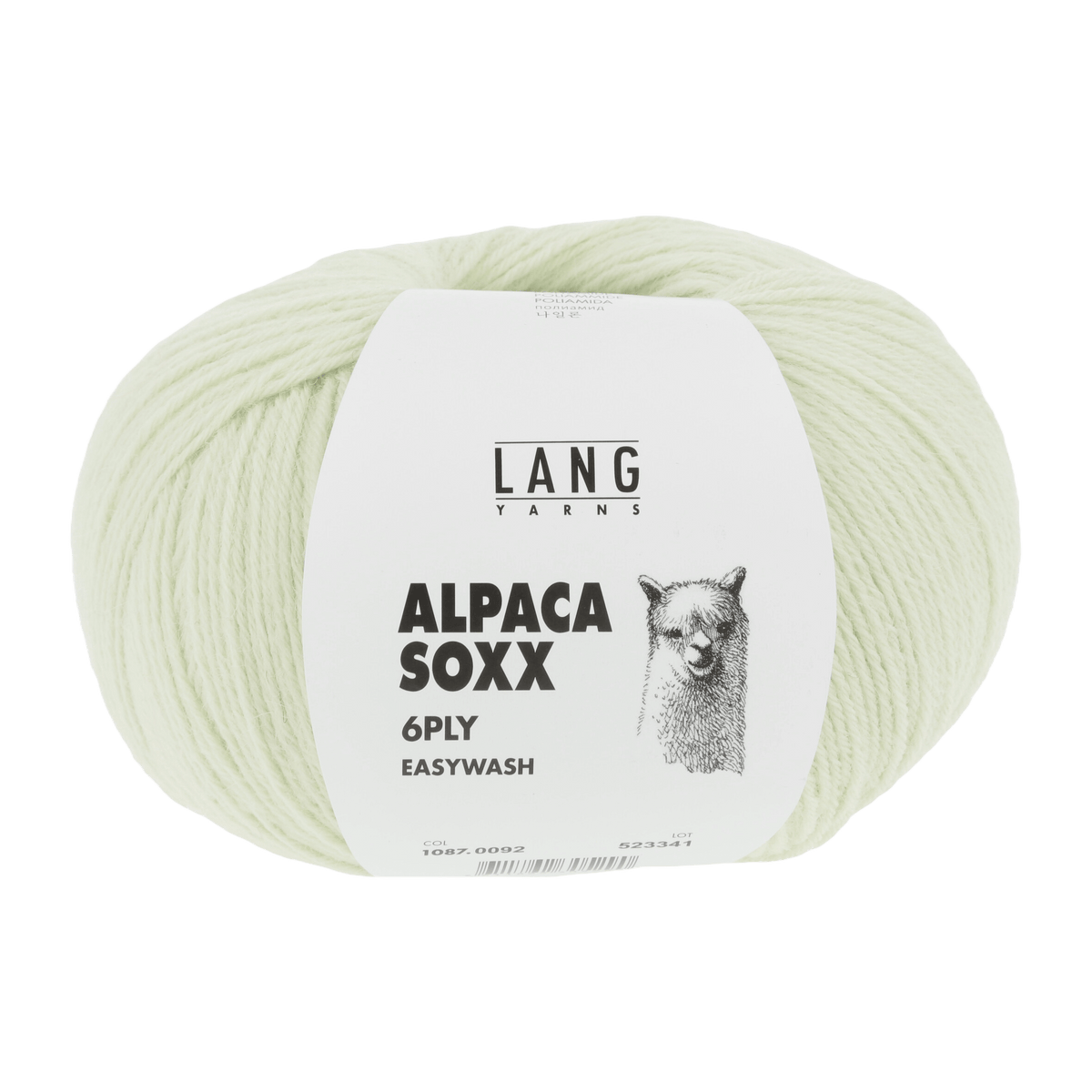 Lang Yarns Knitting Pattern ca 73 x 168 cm - 3 balls / light sage 1087.0092 ADELA Triangular shawl Pattern Bundle in Alpaca Soxx 6ply by LANGYARNS | Punto 76-001