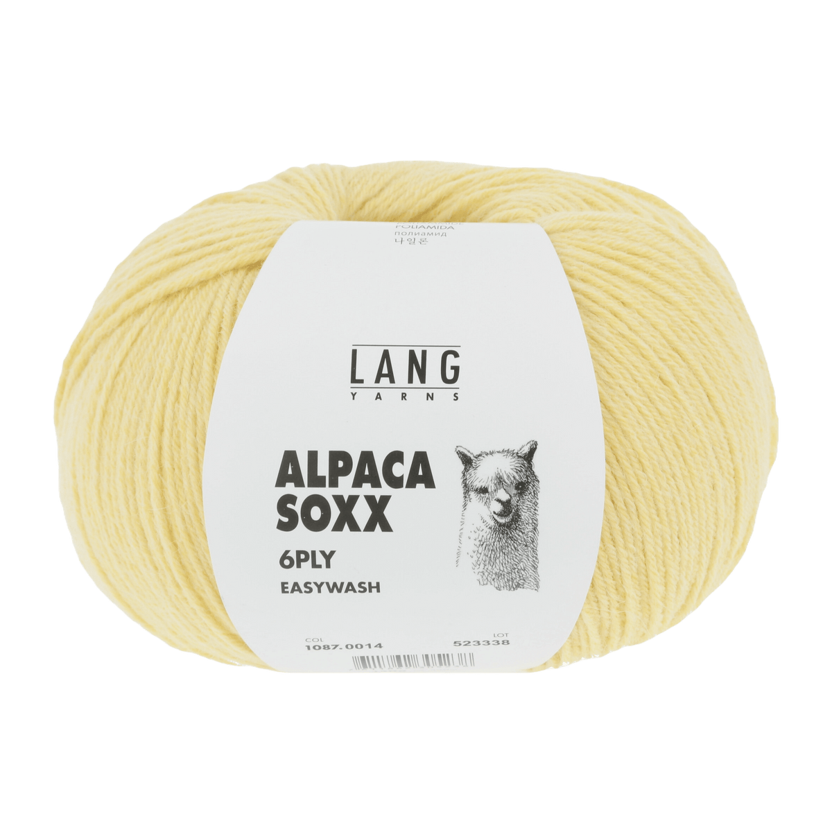 Lang Yarns Knitting Pattern ca 73 x 168 cm - 3 balls / yellow 1087.0014 ADELA Triangular shawl Pattern Bundle in Alpaca Soxx 6ply by LANGYARNS | Punto 76-001
