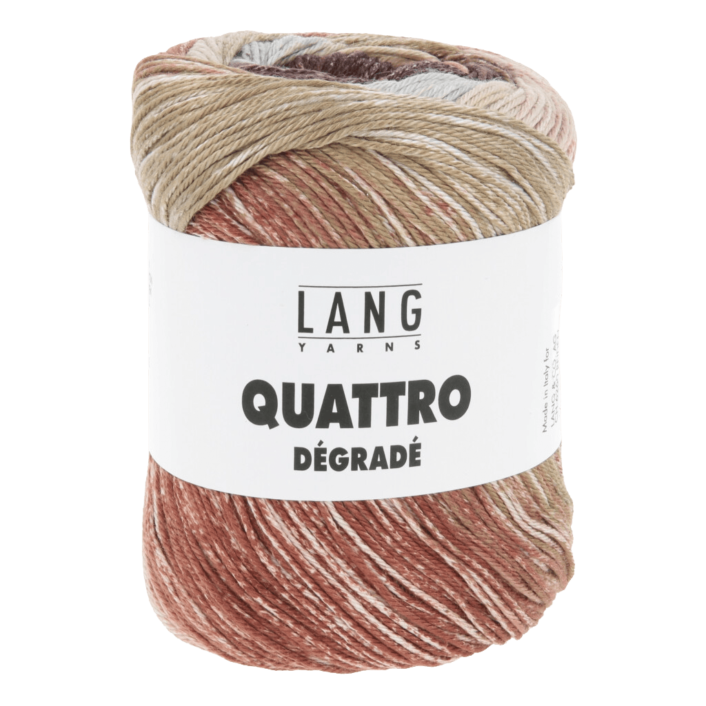 Lang Yarns Knitting Pattern ca 76 x 182 cm - 4 balls / olive/brown/ciel 1088.0017 IVANKA Crochet triangular shawl Pattern Bundle in Quattro Degradé by LANGYARNS | Punto 91-016