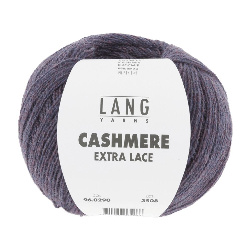 Lang Yarns Knitting Pattern ca14 x 18 cm - 1 balls / dark purple mélange 96.0290 ELISA Wrist warmers Pattern Bundle in Cashmere Extra Lace by LANGYARNS | Punto 94-007