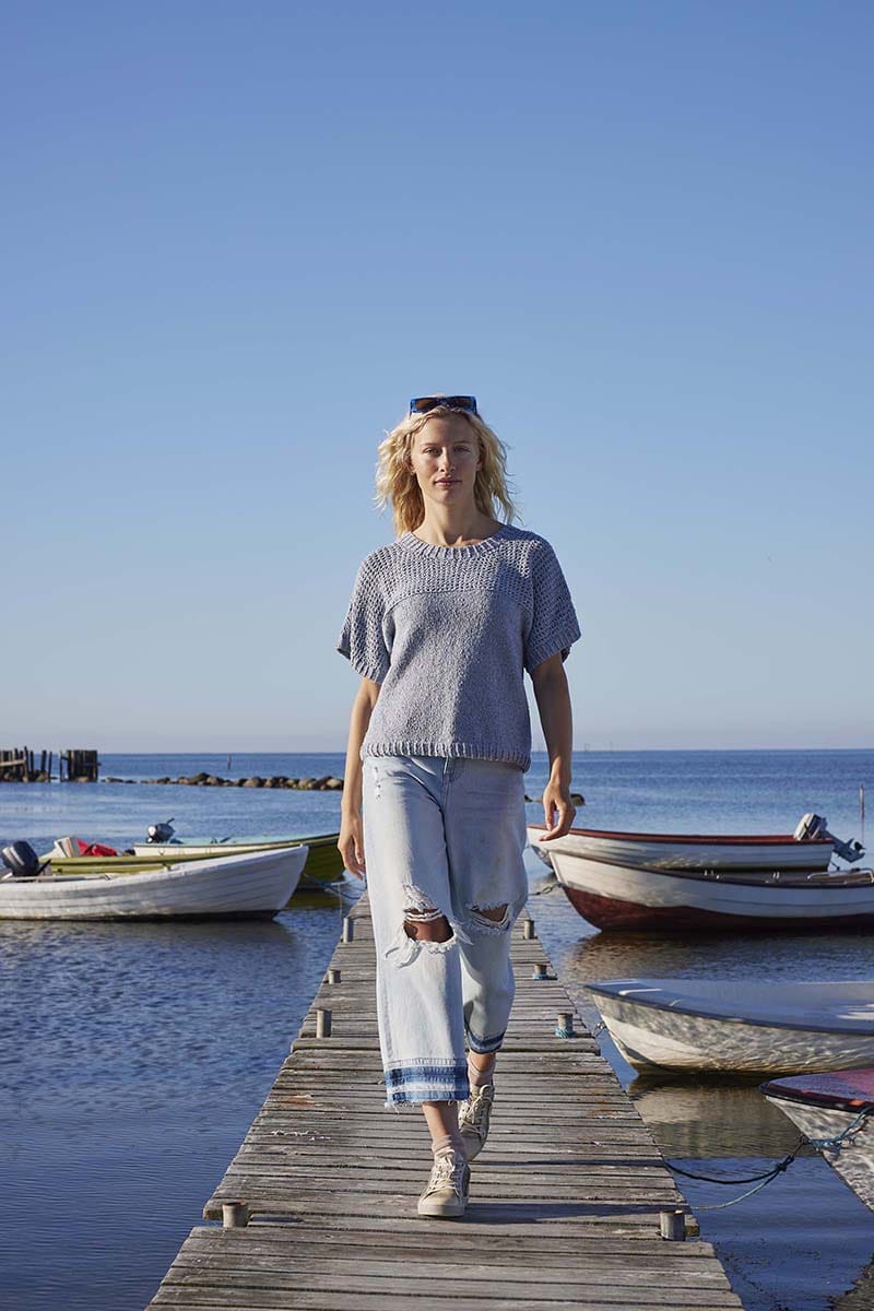 Lang Yarns Knitting Pattern CAIA T-Shirt Pattern Bundle in Cotton Tweed by LANGYARNS | Punto 90-001