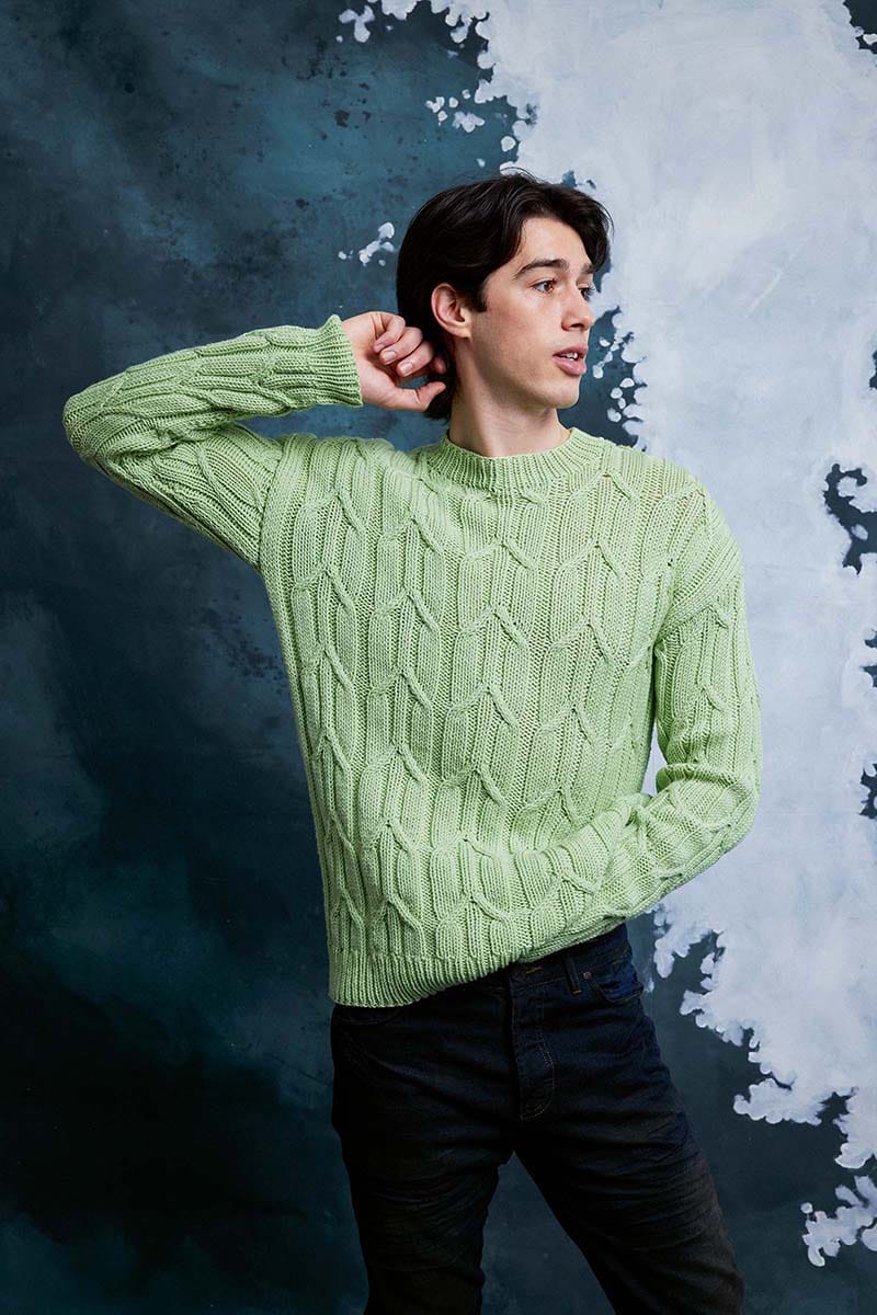 Lang Yarns Knitting Pattern CAMERON Unisex sweater Pattern Bundle in MerinoPlus by LANGYARNS | Fatto a Mano 286-031