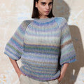 Lang Yarns Knitting Pattern CARA Short-sleeved sweater Pattern Bundle in Magnolia by LANGYARNS | Punto 74-010