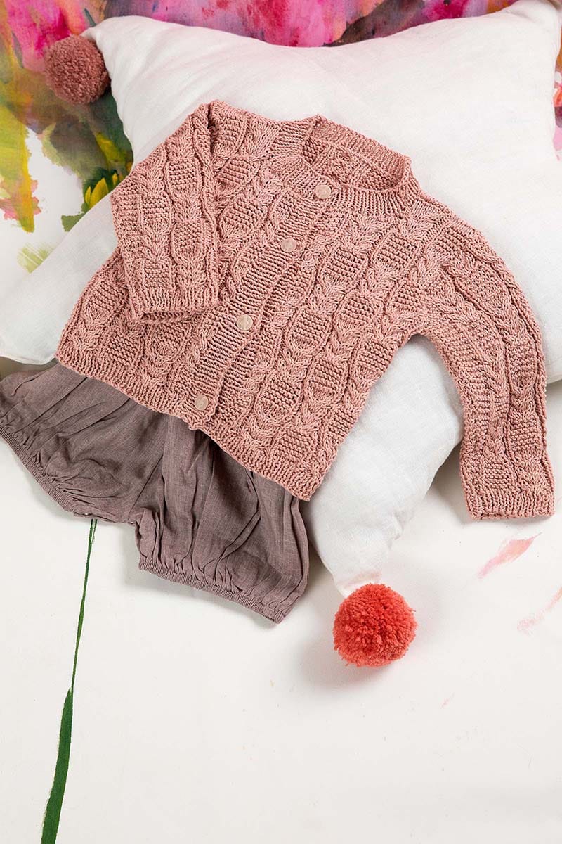 Lang Yarns Knitting Pattern Cardigan with cable pattern Pattern Bundle in BABY COTTON by LANGYARNS | Punto 36-011