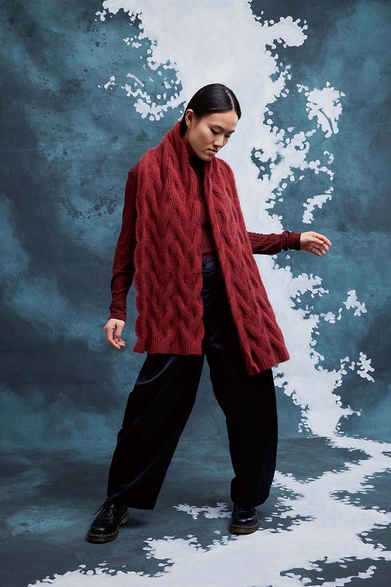Lang Yarns Knitting Pattern CAROLINE Scarf Pattern Bundle in Mohair 21 by LANGYARNS | Fatto a Mano 286-045
