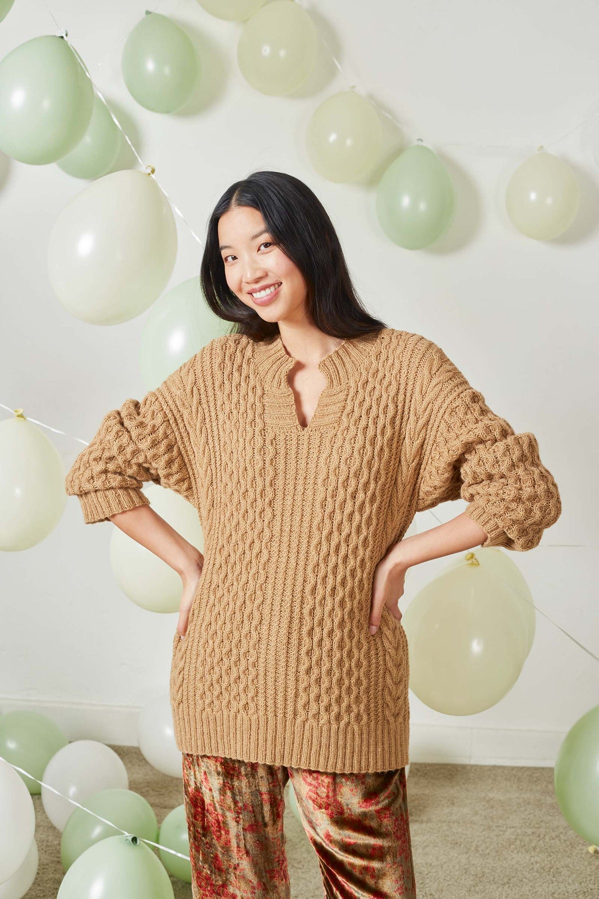 Lang Yarns Knitting Pattern CATHARINA Sweater Pattern Bundle in REGINA by LANGYARNS | Fatto a Mano 278-007