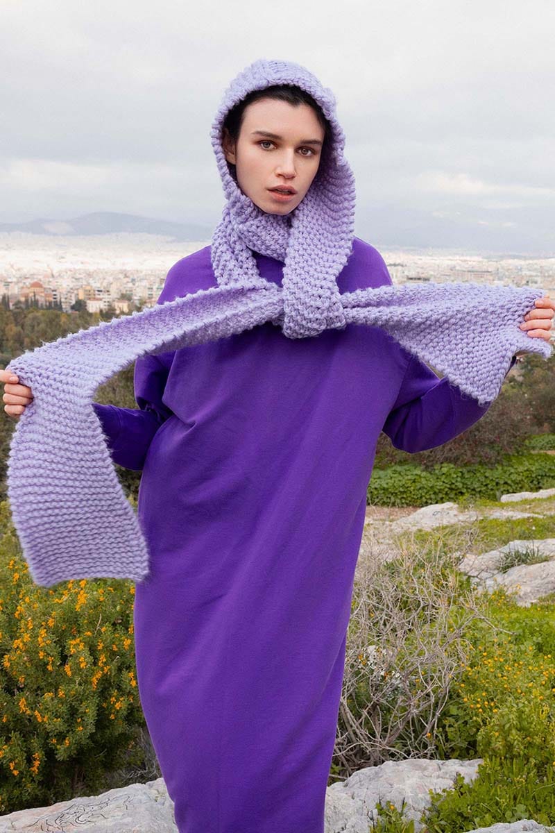 Lang Yarns Knitting Pattern CELESTIAL Hooded scarf Pattern Bundle in Fire by LANGYARNS | WOOLADDICTS #15-003