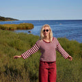 Lang Yarns Knitting Pattern CHLOÉ Top down sweater Pattern Bundle in Cotton Tweed by LANGYARNS | Punto 90-007