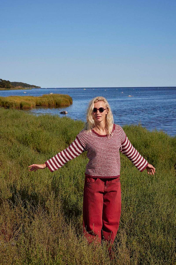 CHLOÉ Top-down Sweater Pattern Kit in COTTON TWEED by LANGYARNS | Punto 90-007