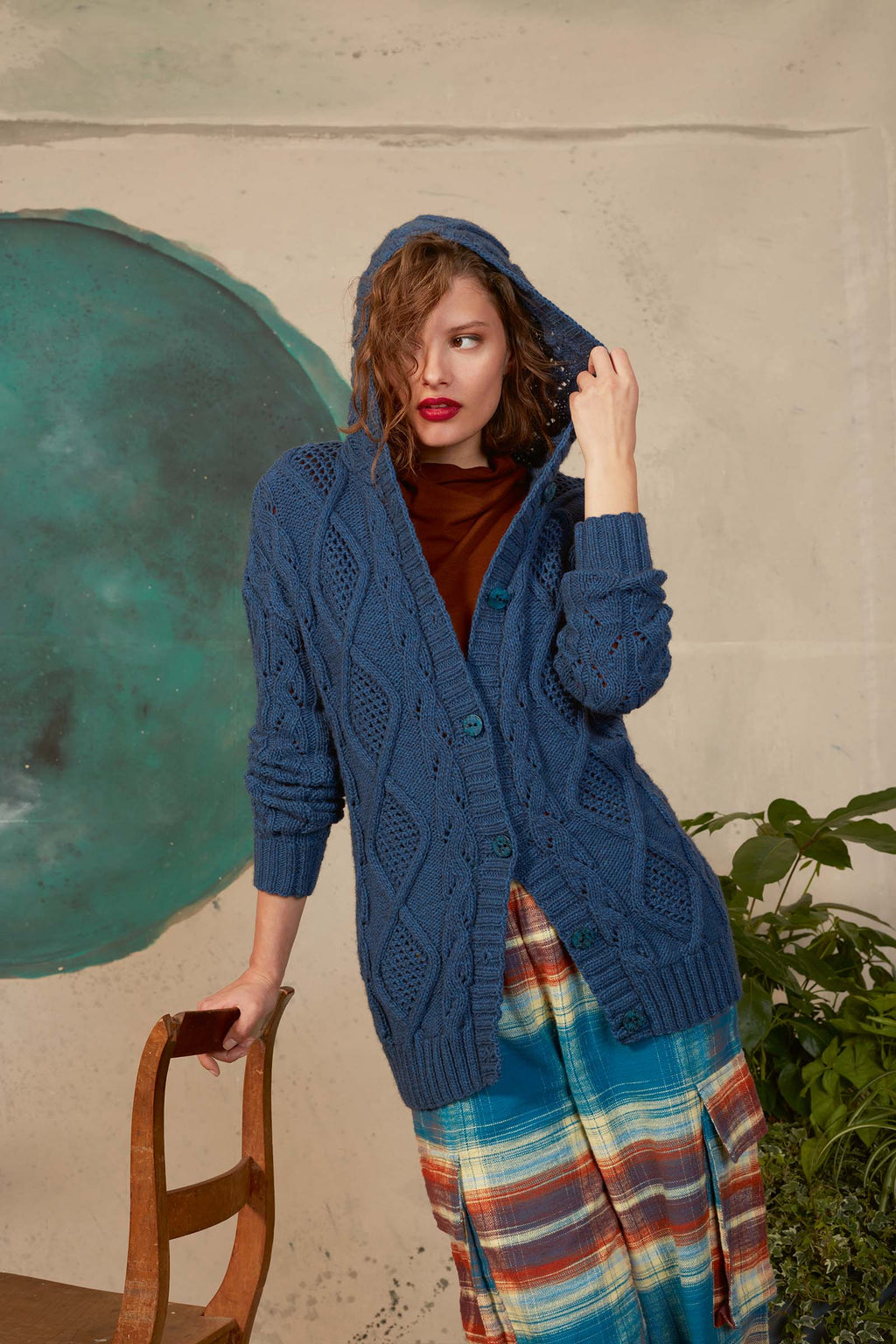 Lang Yarns Knitting Pattern DANIELA Hooded Cardigan Pattern Bundle in YAK by LANGYARNS | Fatto a Mano 278-027