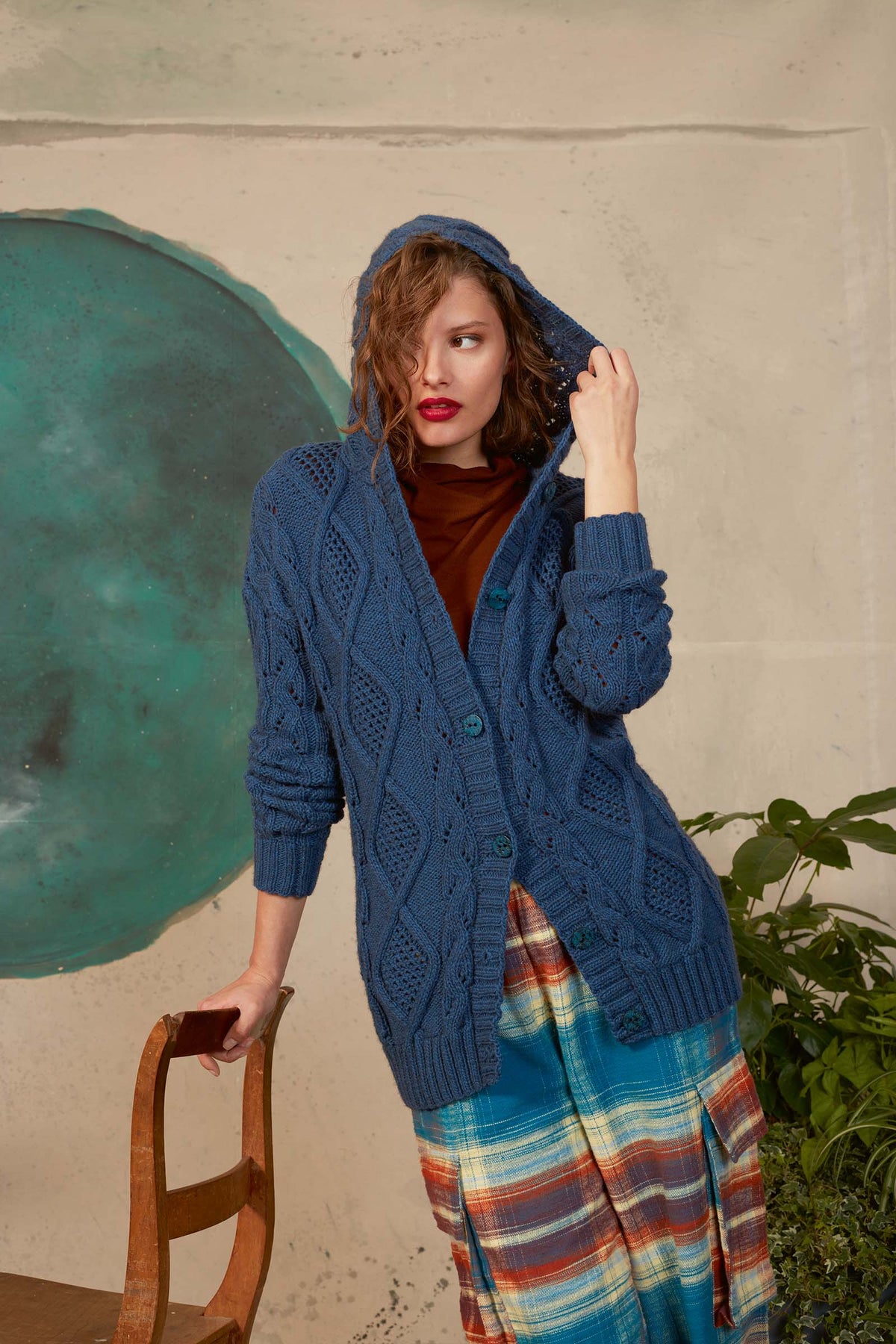 Lang Yarns Knitting Pattern DANIELA Hooded Cardigan Pattern Bundle in YAK by LANGYARNS | Fatto a Mano 278-027