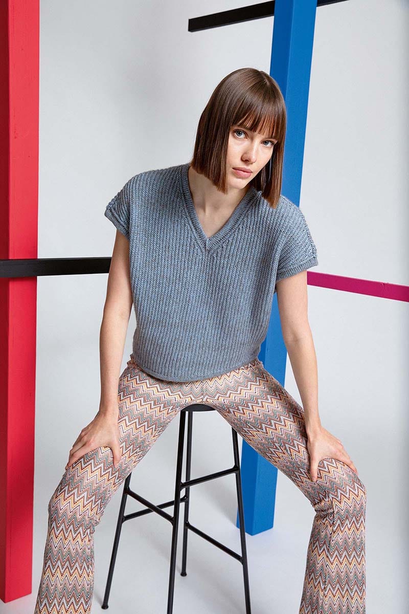 Lang Yarns Knitting Pattern DANIELLE Slipover Pattern Bundle in Vaya by LANGYARNS | Fatto a Mano 280-020