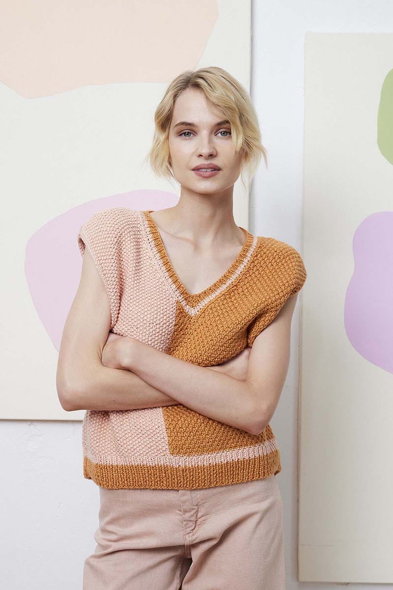 Lang Yarns Knitting Pattern Demi Slipover Pattern Bundle in Amira by LANGYARNS | Fatto a Mano 288-008