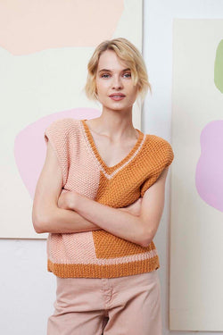 Lang Yarns Knitting Pattern Demi Slipover Pattern Bundle in Amira by LANGYARNS | Fatto a Mano 288-008