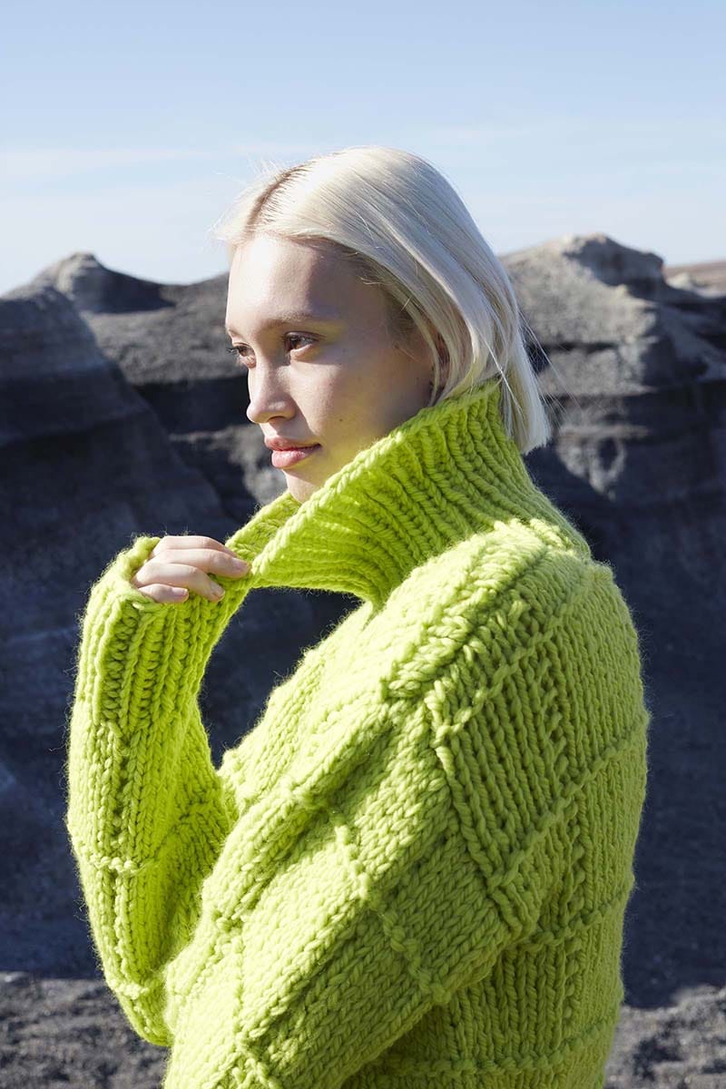 Lang Yarns Knitting Pattern DESERT BLOOM Sweater Pattern Bundle in Fire by LANGYARNS | WOOLADDICTS #13-006
