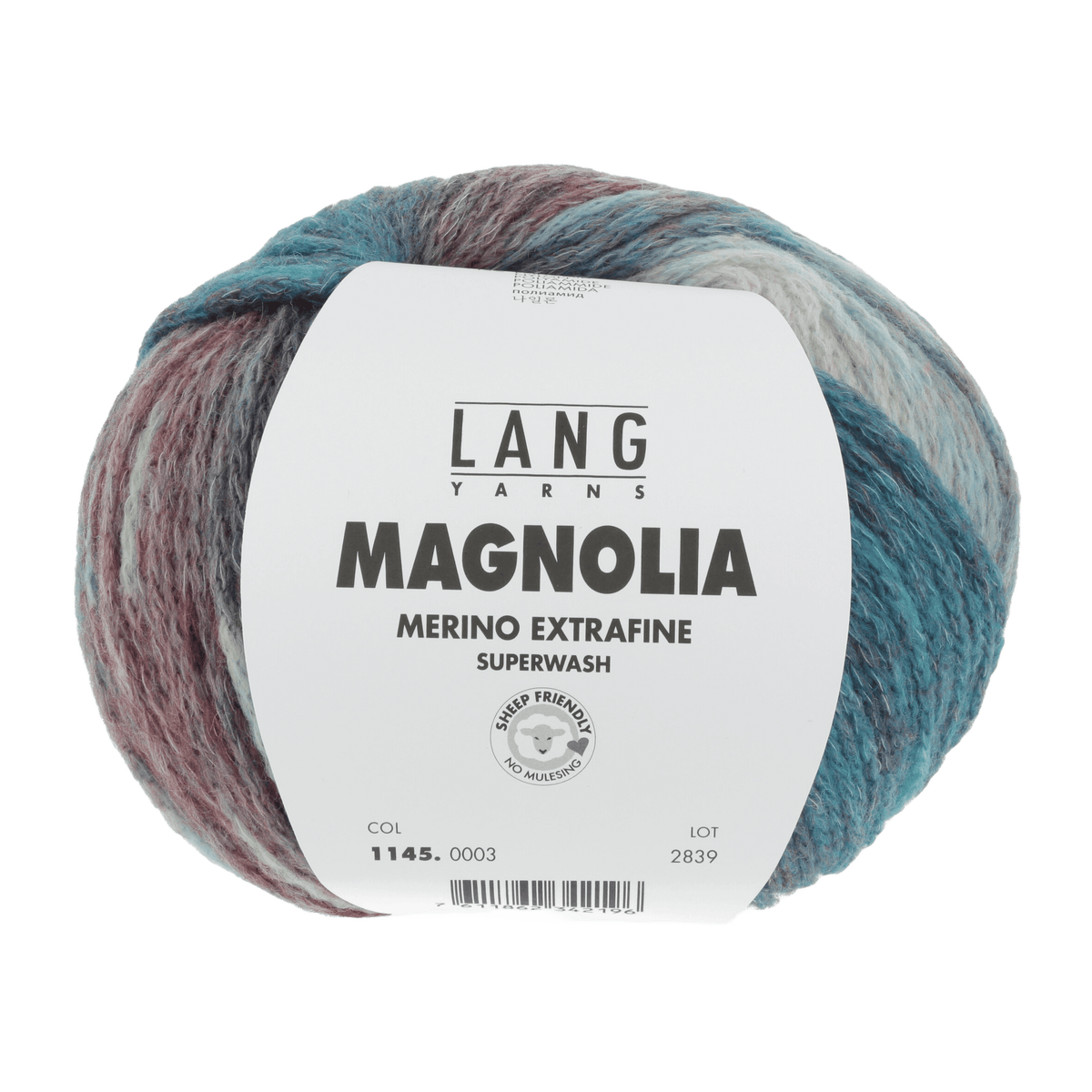 Lang Yarns Knitting Pattern DG - 1 balls / turquoise/red/green 1145.0003 AALTJE Hat Pattern Bundle in Magnolia by LANGYARNS | Punto 74-012