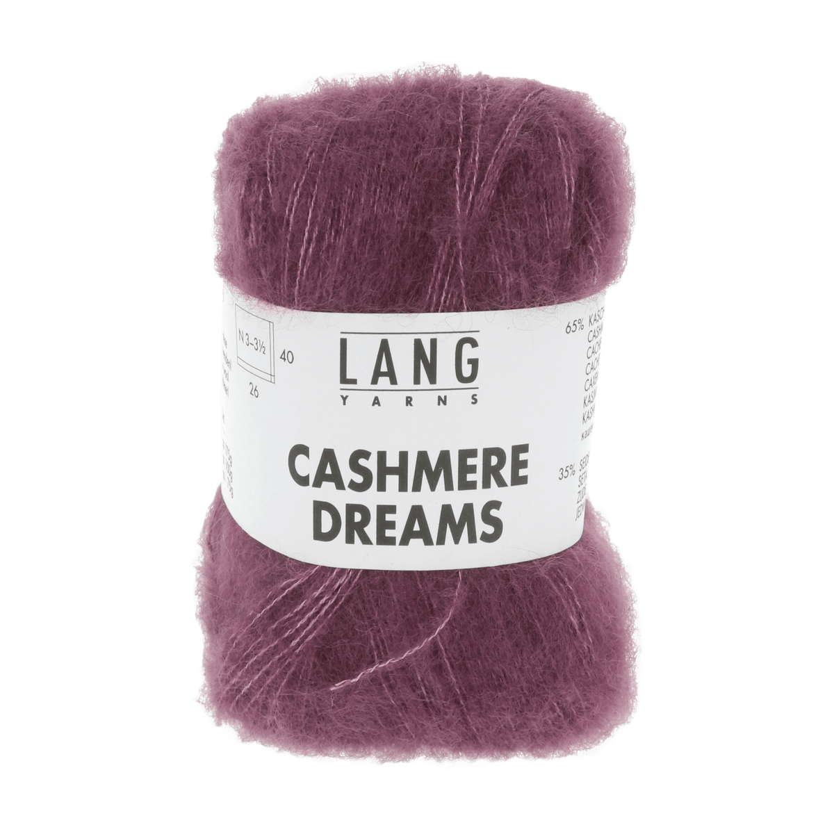 Lang Yarns Knitting Pattern DG - 2 balls / eggplant 1085.0080 THEA Hat Pattern Bundle in Cashmere Dreams by LANGYARNS | Punto 60-013